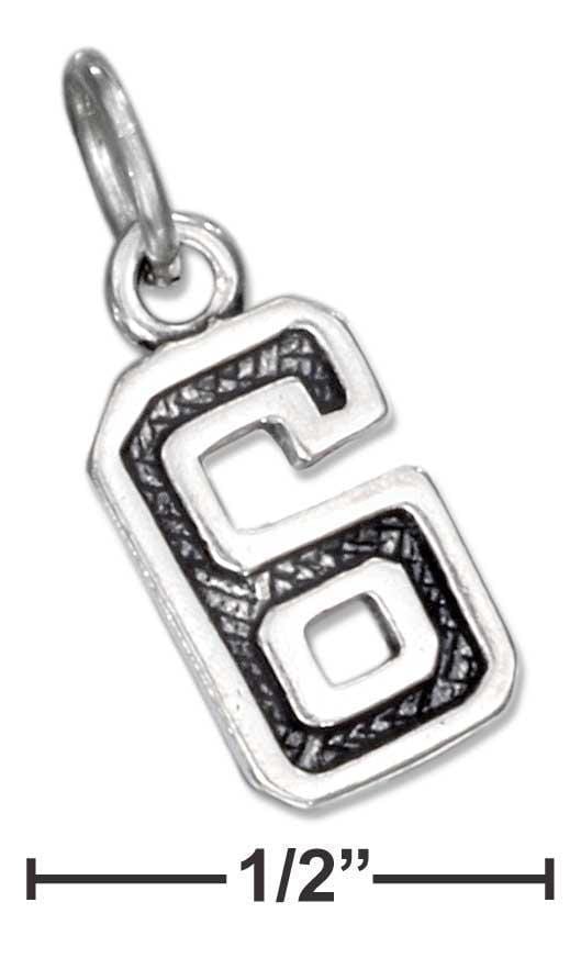 Silver Charms & Pendants Sterling Silver Charm:  Jersey "6" Number Charm JadeMoghul