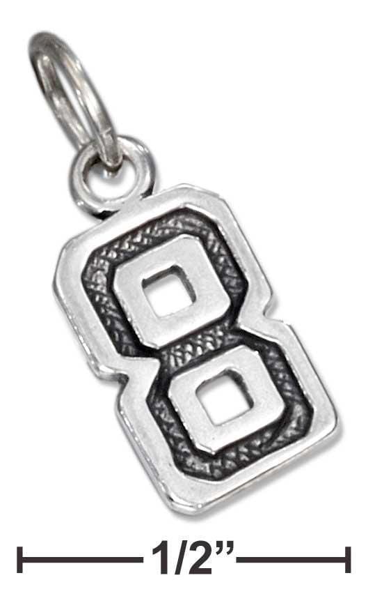 Silver Charms & Pendants Sterling Silver Charm:  Jersey "8" Number Charm JadeMoghul