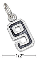Silver Charms & Pendants Sterling Silver Charm:  Jersey "9" Number Charm JadeMoghul