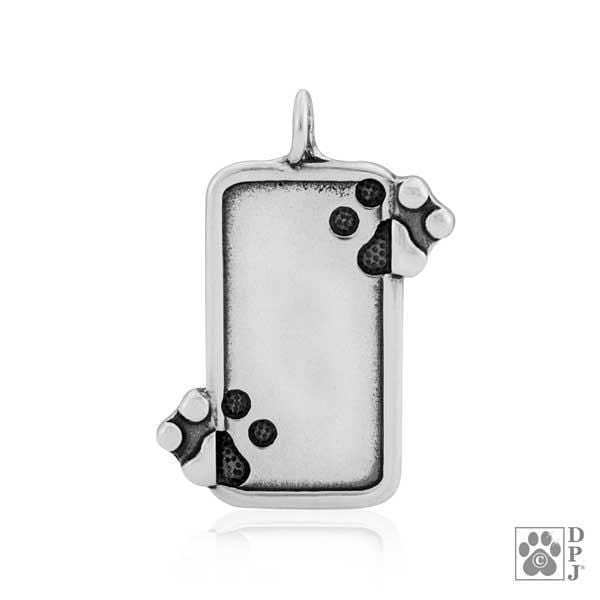 Silver Charms & Pendants Sterling Silver Charm:  Just The 2 Of Us Dog Paw Print Pendant Engravable JadeMoghul Inc.