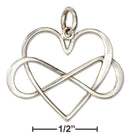 Silver Charms & Pendants Sterling Silver Charm:  Large Infinity Heart Charm JadeMoghul Inc.