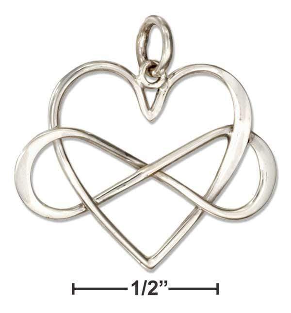 Silver Charms & Pendants Sterling Silver Charm:  Large Infinity Heart Charm JadeMoghul Inc.