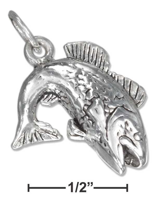 Silver Charms & Pendants Sterling Silver Charm:  Large Mouth Bass Charm JadeMoghul