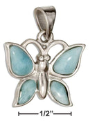 Silver Charms & Pendants Sterling Silver Charm:  Larimar Butterfly Pendant JadeMoghul Inc.