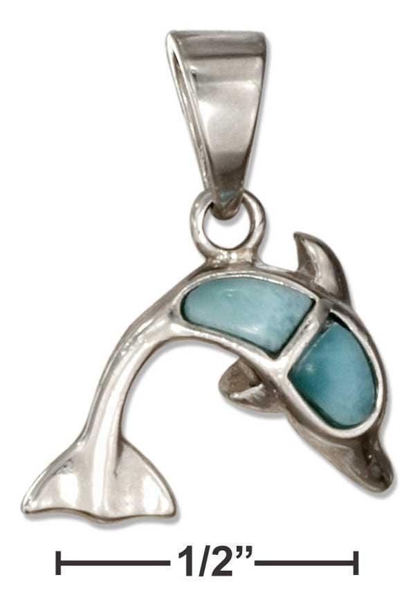 Silver Charms & Pendants Sterling Silver Charm:  Larimar Dolphin Pendant JadeMoghul Inc.