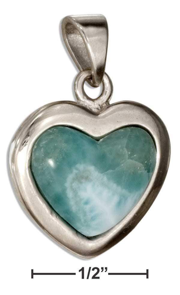 Silver Charms & Pendants Sterling Silver Charm:  Larimar Heart Pendant JadeMoghul Inc.