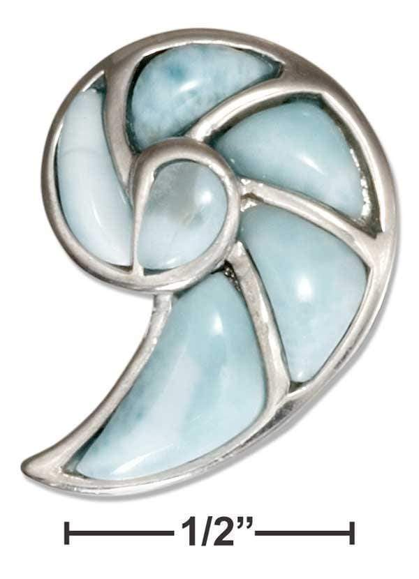 Silver Charms & Pendants Sterling Silver Charm:  Larimar Nautilus Shell Pendant JadeMoghul Inc.