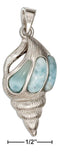 Silver Charms & Pendants Sterling Silver Charm:  Larimar Sea Shell Pendant JadeMoghul Inc.