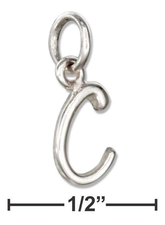 Silver Charms & Pendants Sterling Silver Charm:  Letter "C" Script Initial Charm JadeMoghul Inc.