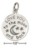 Silver Charms & Pendants Sterling Silver Charm:  "Love You To The Moon And Back" Message Charm JadeMoghul Inc.