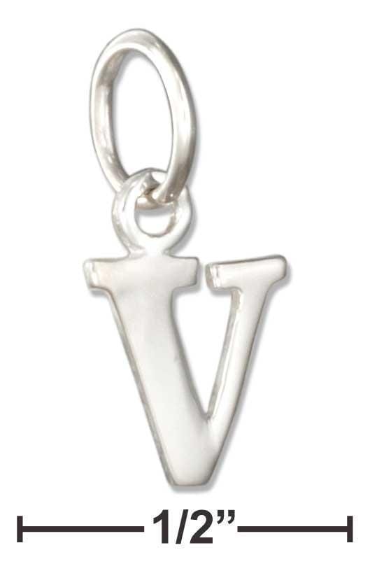 Silver Charms & Pendants Sterling Silver Charm:  Lower Case Letter "V" Initial Charm JadeMoghul Inc.