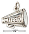 Silver Charms & Pendants Sterling Silver Charm:  Megaphone Charm With "Cheer" Message JadeMoghul Inc.