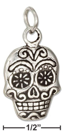 Silver Charms & Pendants Sterling Silver Charm:  Mexican Sugar Skull Charm JadeMoghul Inc.