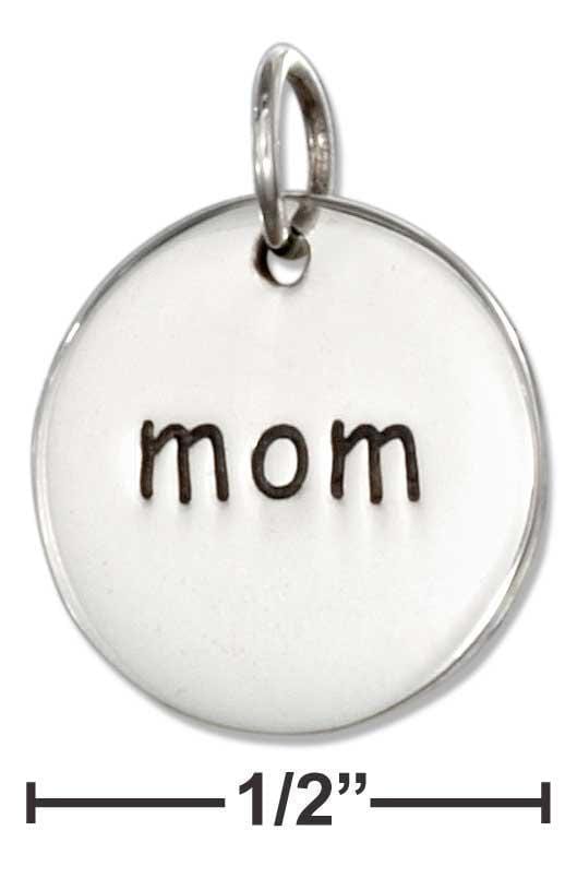 Silver Charms & Pendants Sterling Silver Charm:  "Mom" Message Disk Charm JadeMoghul Inc.