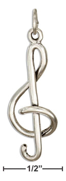 Silver Charms & Pendants Sterling Silver Charm:  Musical G-Clef Treble Clef Charm JadeMoghul Inc.