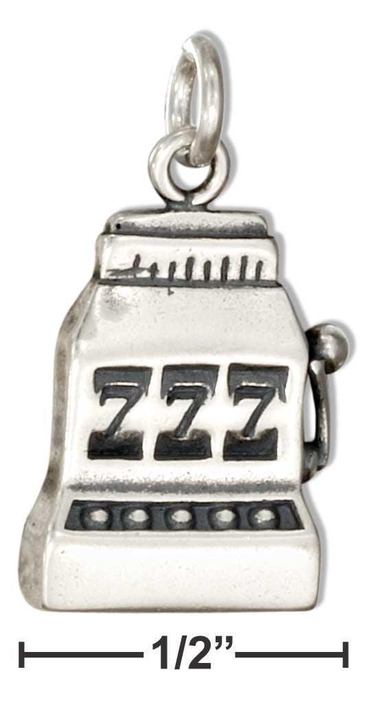 Silver Charms & Pendants Sterling Silver Charm:  One Armed Bandit Slot Machine Charm JadeMoghul Inc.