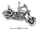 Silver Charms & Pendants Sterling Silver Charm:  One Sided Antiqued Motorcycle Charm JadeMoghul