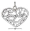 Silver Charms & Pendants Sterling Silver Charm:  Open Filigree Heart "daughter" Charm JadeMoghul Inc. 