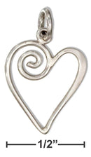 Silver Charms & Pendants Sterling Silver Charm:  Open Swirl Heart Charm JadeMoghul Inc.