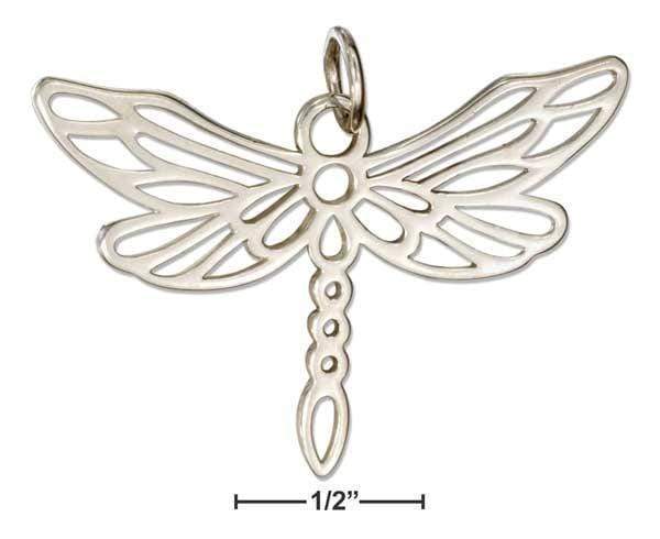 Silver Charms & Pendants Sterling Silver Charm:  Outline Dragonfly Charm JadeMoghul Inc.