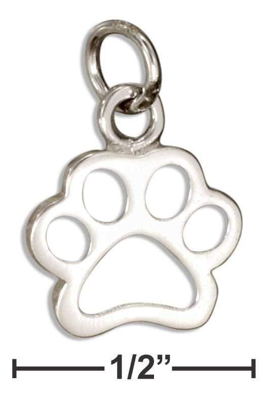 Silver Charms & Pendants Sterling Silver Charm:  Outline Paw Print Charm JadeMoghul Inc.