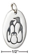 Silver Charms & Pendants Sterling Silver Charm:  Oval Penguin Family Charm JadeMoghul Inc.