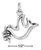 Silver Charms & Pendants Sterling Silver Charm:  Peace Dove Outline Charm With Olive Branch JadeMoghul