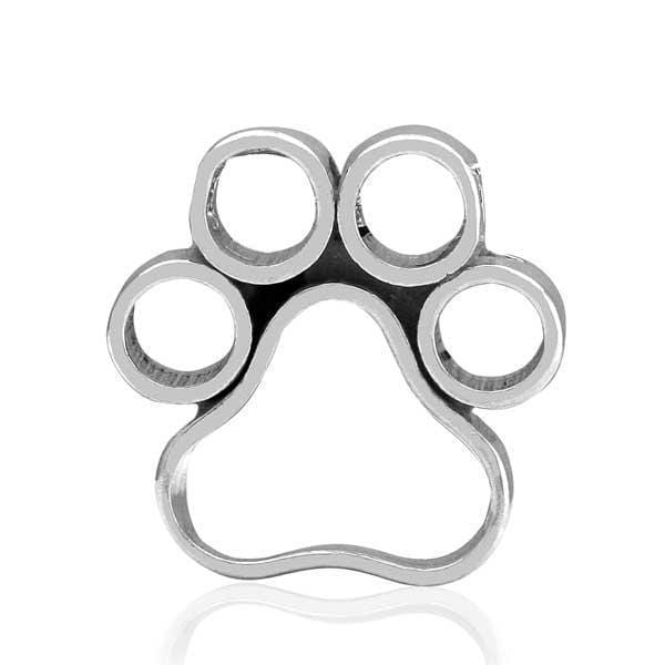 Silver Charms & Pendants Sterling Silver Charm:  Peek A Boo Paw Open Dog Paw Print Slide Pendant JadeMoghul Inc.