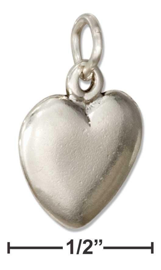 Silver Charms & Pendants Sterling Silver Charm:  Puffed Heart Charm JadeMoghul Inc.