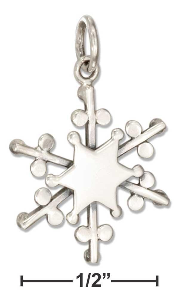 Silver Charms & Pendants Sterling Silver Charm:  Reversible Snowflake Charm JadeMoghul Inc.