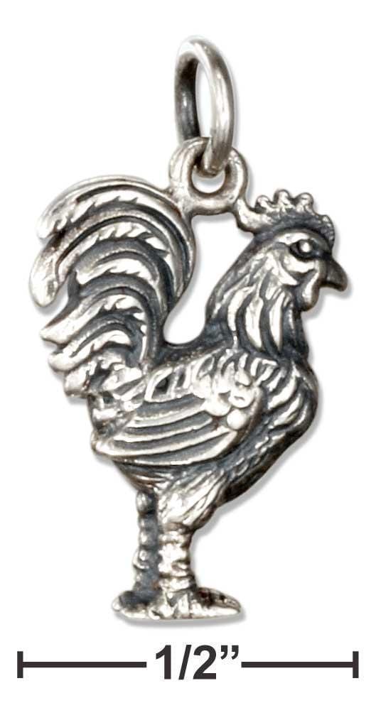 Silver Charms & Pendants Sterling Silver Charm:  Rooster Charm JadeMoghul Inc.