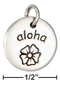 Silver Charms & Pendants Sterling Silver Charm:  Round "Aloha" Message Charm With Flower JadeMoghul Inc.