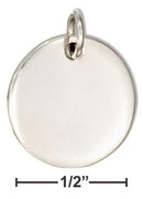 Silver Charms & Pendants Sterling Silver Charm:  Round Engravable Charm JadeMoghul Inc.