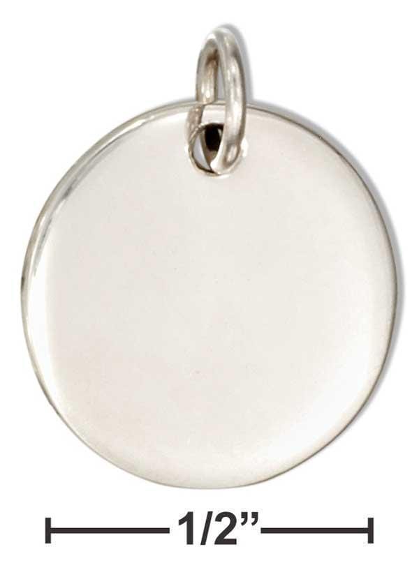 Silver Charms & Pendants Sterling Silver Charm:  Round Engravable Charm JadeMoghul Inc.