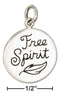 Silver Charms & Pendants Sterling Silver Charm:  Round "Free Spirit" Charm With Feather JadeMoghul Inc.