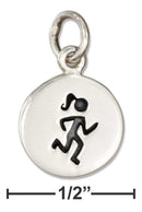 Silver Charms & Pendants Sterling Silver Charm:  Round Girl Runner Charm JadeMoghul Inc.