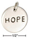 Silver Charms & Pendants Sterling Silver Charm:  Round "Hope" Message Charm JadeMoghul Inc.