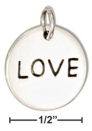 Silver Charms & Pendants Sterling Silver Charm:  Round "Love" Message Charm JadeMoghul Inc.