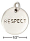 Silver Charms & Pendants Sterling Silver Charm:  Round "Respect" Message Charm JadeMoghul Inc.