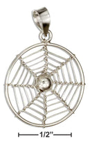 Silver Charms & Pendants Sterling Silver Charm:  Round Spider Web Pendant JadeMoghul Inc.