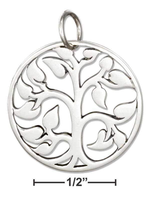 Silver Charms & Pendants Sterling Silver Charm:  Round Tree Of Life Charm JadeMoghul Inc.