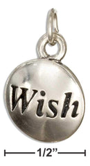 Silver Charms & Pendants Sterling Silver Charm:  Round "Wish" Message Charm JadeMoghul Inc.