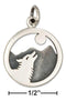 Silver Charms & Pendants Sterling Silver Charm:  Round Wolf Howling At The Moon Charm JadeMoghul Inc.