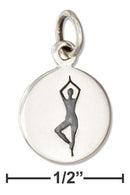 Silver Charms & Pendants Sterling Silver Charm:  Round Yoga Tree Pose Charm JadeMoghul Inc.