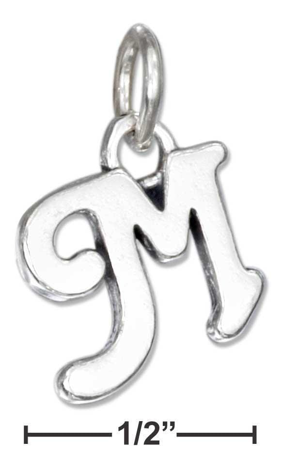 Silver Charms & Pendants Sterling Silver Charm:  Scrolled Letter "m" Charm JadeMoghul