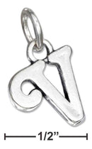 Silver Charms & Pendants Sterling Silver Charm:  Scrolled Letter "v" Charm JadeMoghul