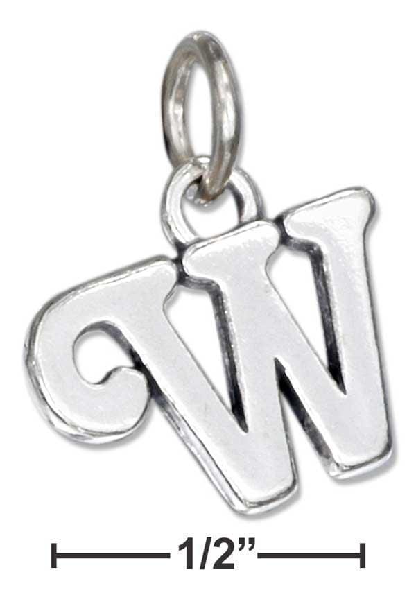 Silver Charms & Pendants Sterling Silver Charm:  Scrolled Letter "w" Charm JadeMoghul