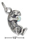 Silver Charms & Pendants Sterling Silver Charm:  Sea Otter Charm Holding A Synthetic Opal Chip JadeMoghul