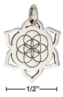 Silver Charms & Pendants Sterling Silver Charm:  Seed Of Life Lotus Charm JadeMoghul Inc.