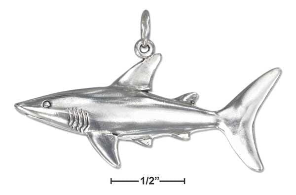 Silver Charms & Pendants Sterling Silver Charm:  Shark Charm JadeMoghul